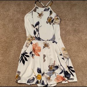 Lace Back Floral Romper